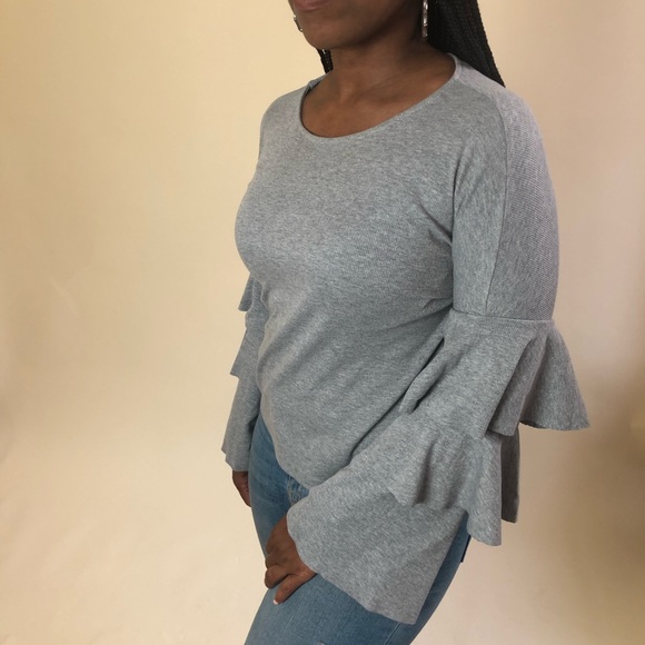 Tiered Sleeve Ribbed Long SleeveTop - Picture 5 of 15